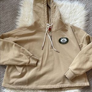 Wilson Tan Cropped Oversize Hoodie
